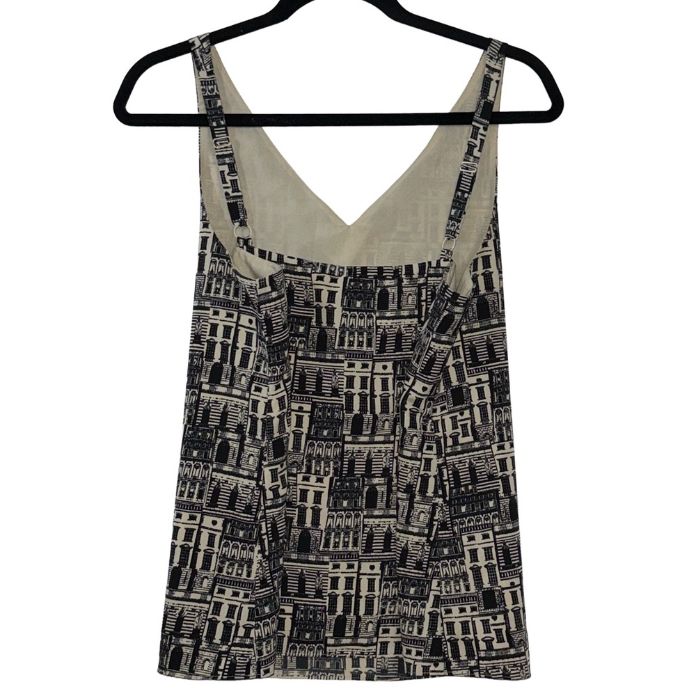 BANANA REPUBLIC Artsy Black & Cream Layering Tank. Feminine Preppy Chic Large - Picture 2 of 6